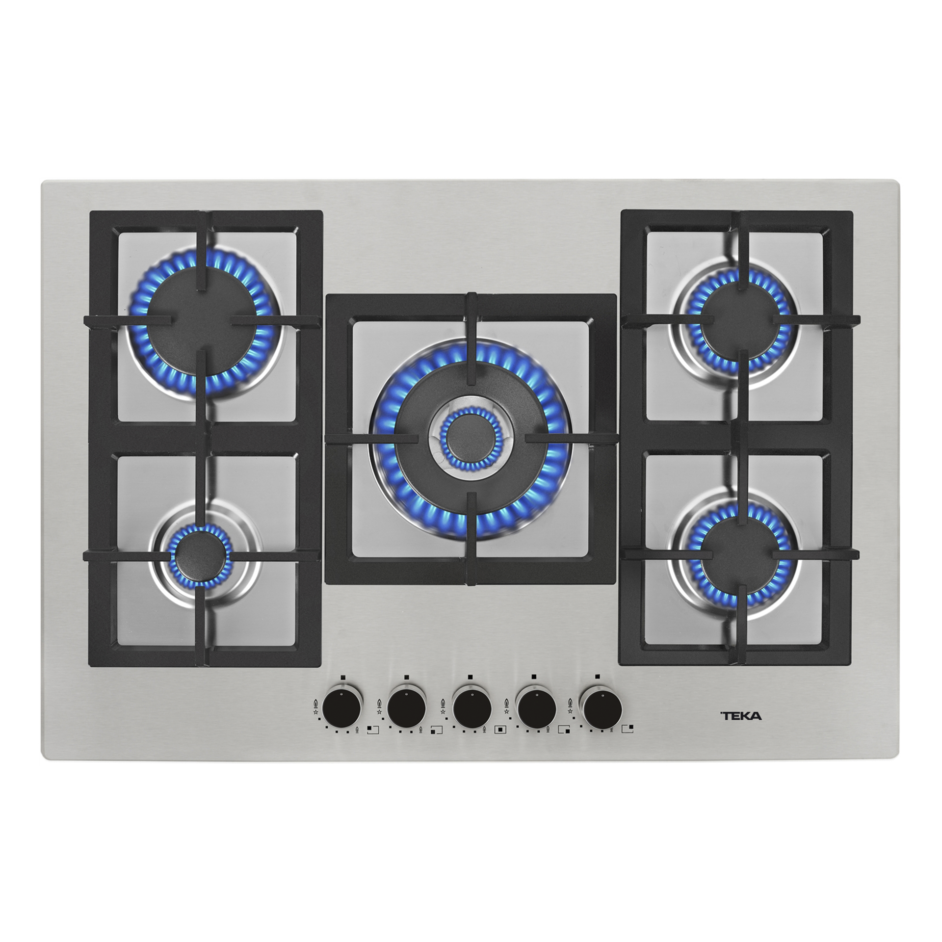 Cocina de gas EFX 70.1 5G AI AL DR CI de 70 cm con 5 quemadores de alta eficiencia gas butano