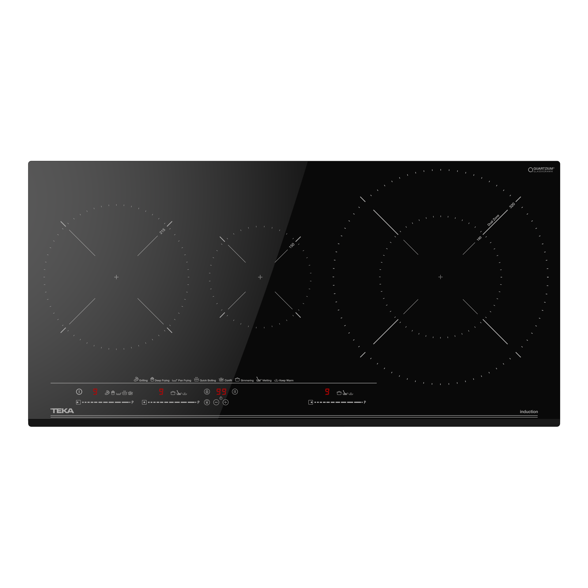 Placa Inducción IZC 83620 MST de 80 cm con control táctil MultiSlider y 3 zonas de cocinado