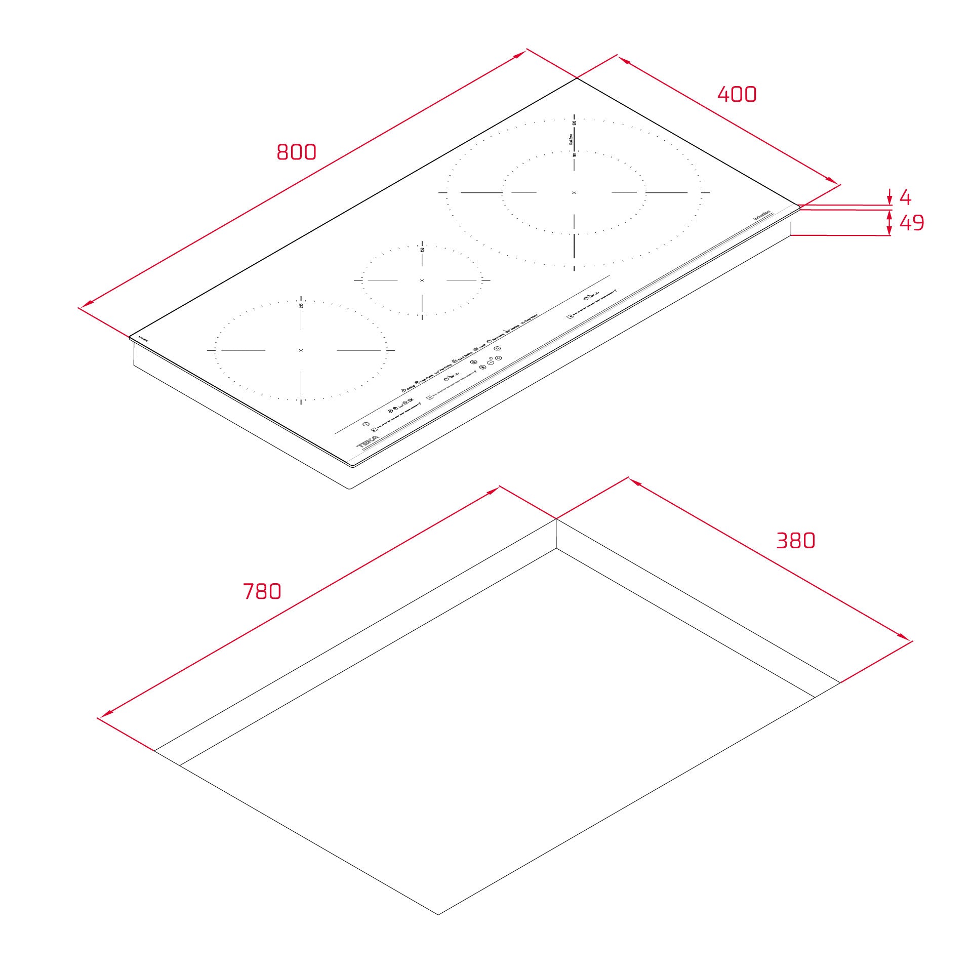 Placa Inducción IZC 83620 MST de 80 cm con control táctil MultiSlider y 3 zonas de cocinado (2)