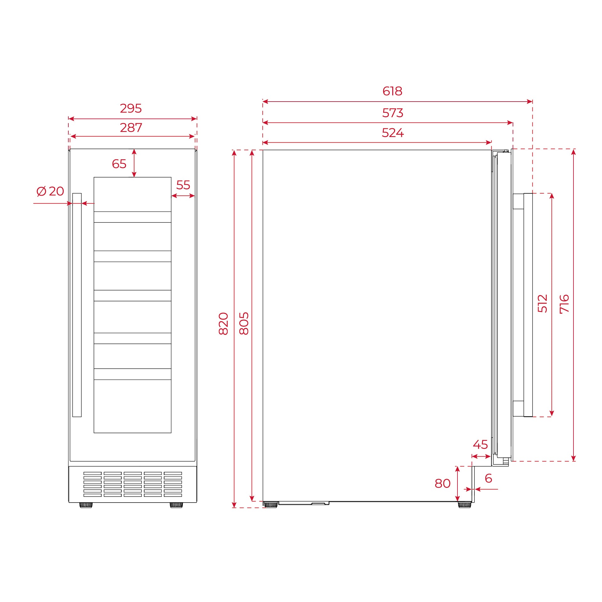 Vinoteca de libre instalación Sommelier RVU 10020 GBK con capacidad para 20 botellas (2)