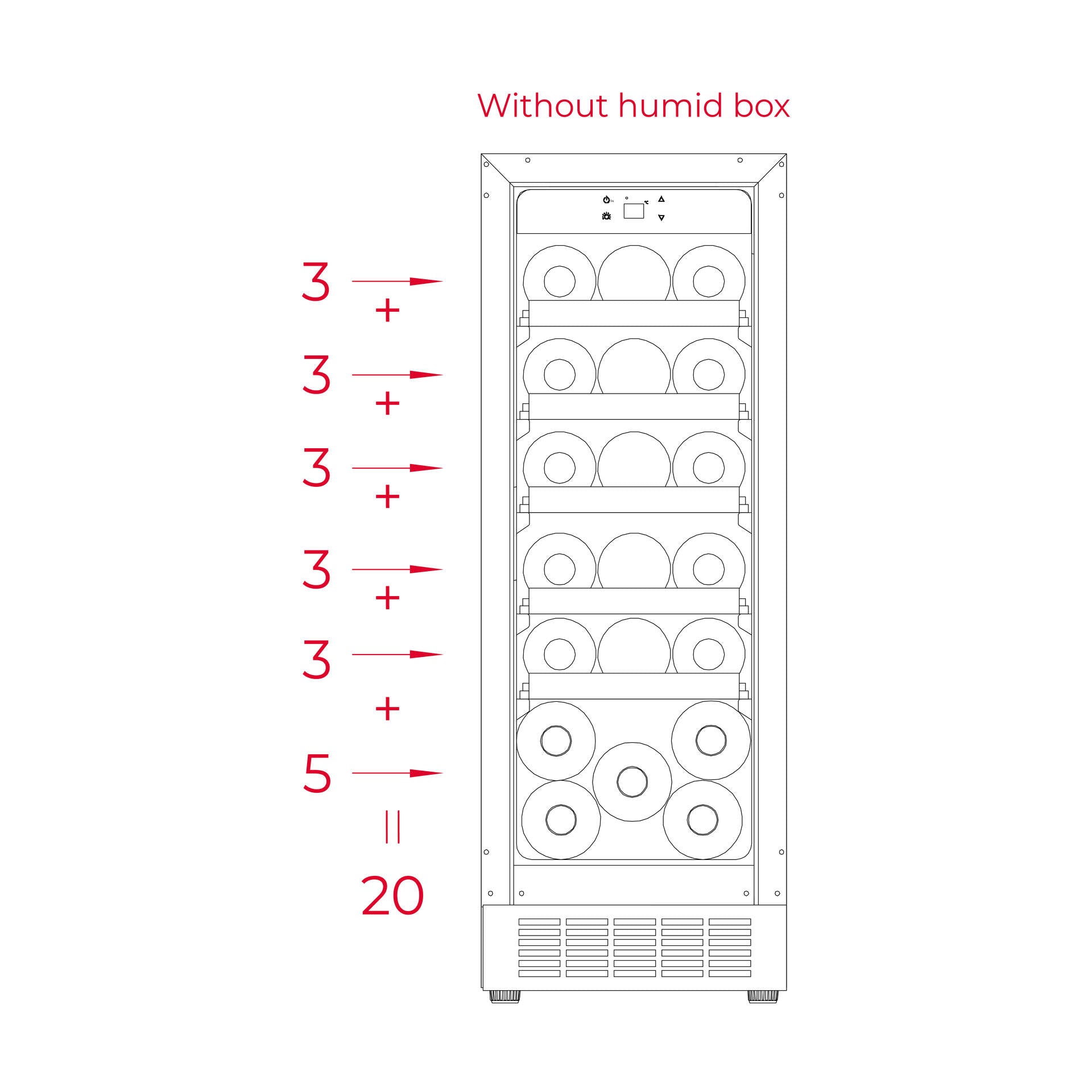 Vinoteca de libre instalación Sommelier RVU 10020 GBK con capacidad para 20 botellas (5)