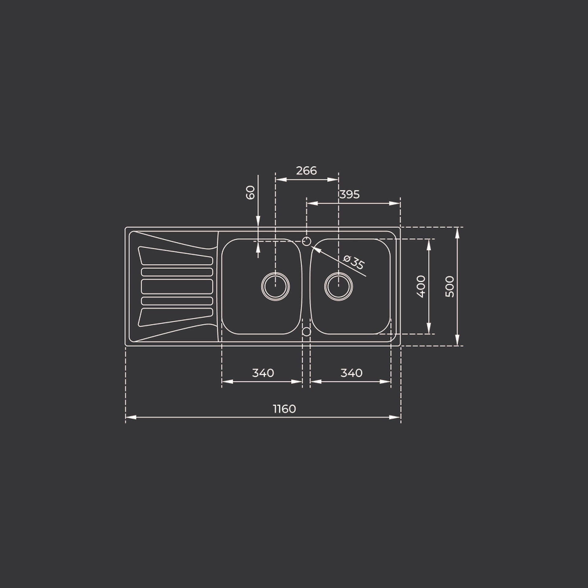 Fregadero empotrable reversible de acero inoxidable (2)