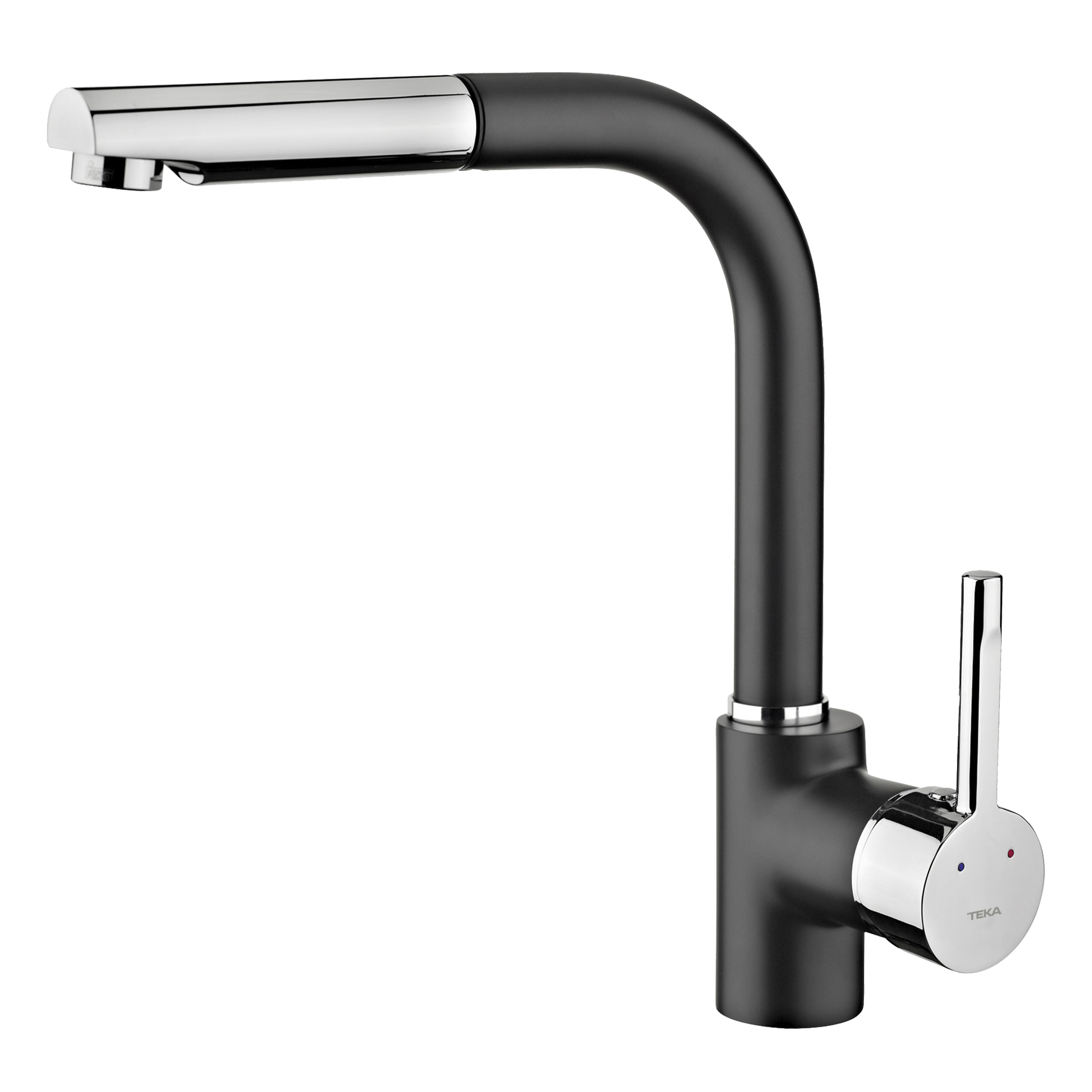 Grifo de cocina monomando ARK 938 negro con caño alto extraíble de gran resistencia
