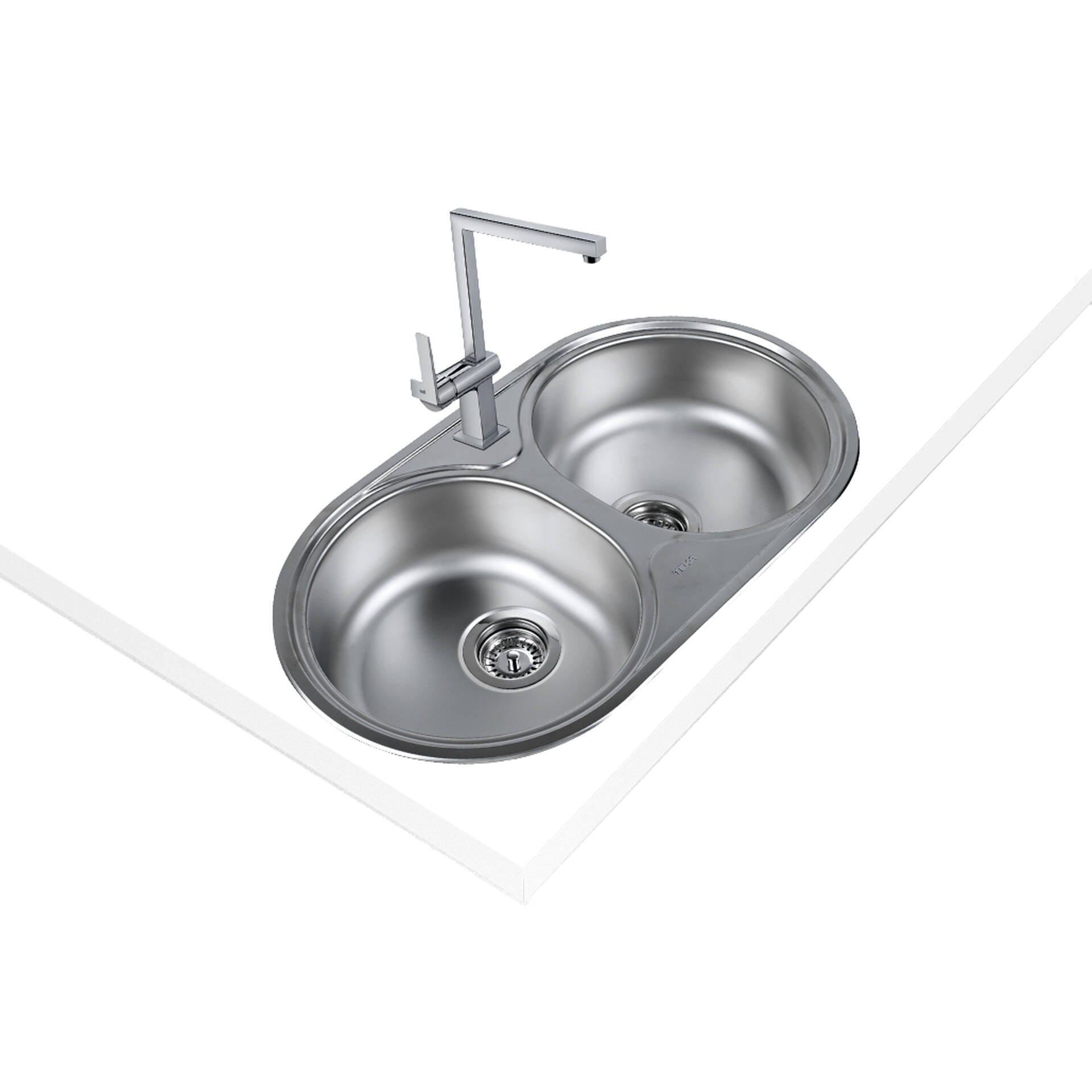 Fregadero de acero inoxidable Serie Sphera DR-78 2B de dos cubetas