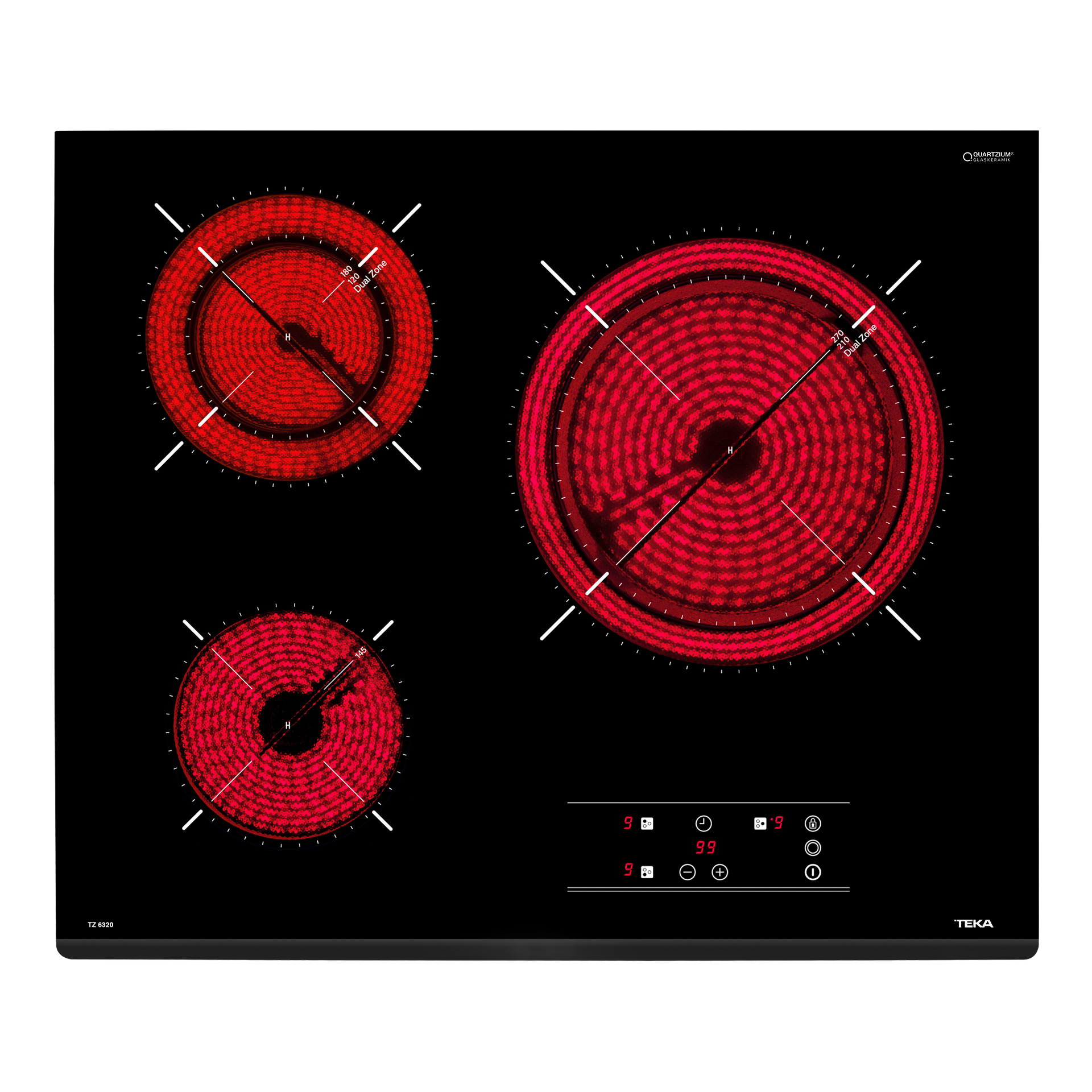 Vitrocerámica TZ 6320 de 60 cm con 3 zonas con Touch Control