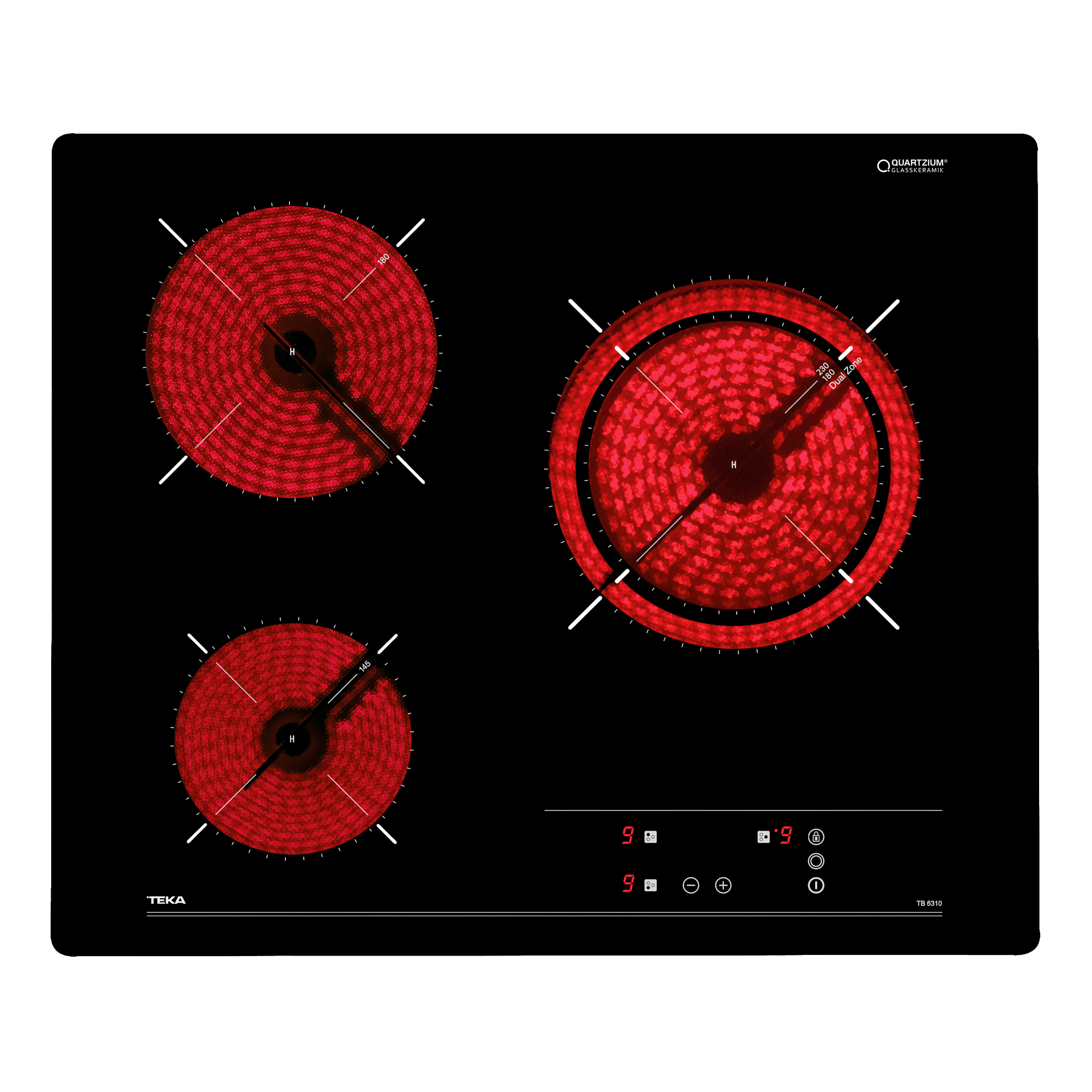 Vitrocerámica TB 6310 de 60 cm con 3 zonas con Touch Control