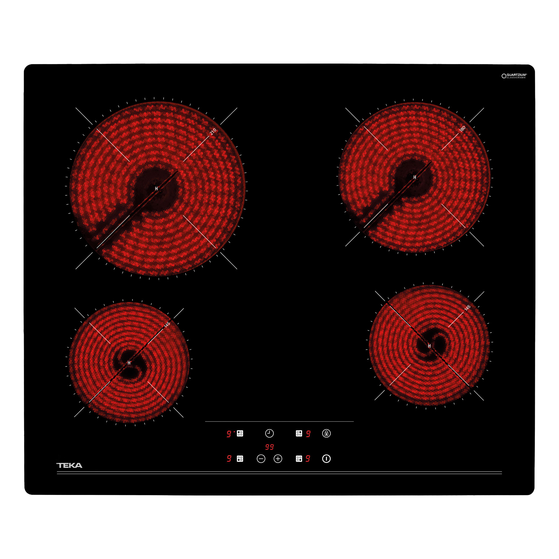 Vitrocerámica TZ 6415 de 60 cm con 4 zonas con Touch Control
