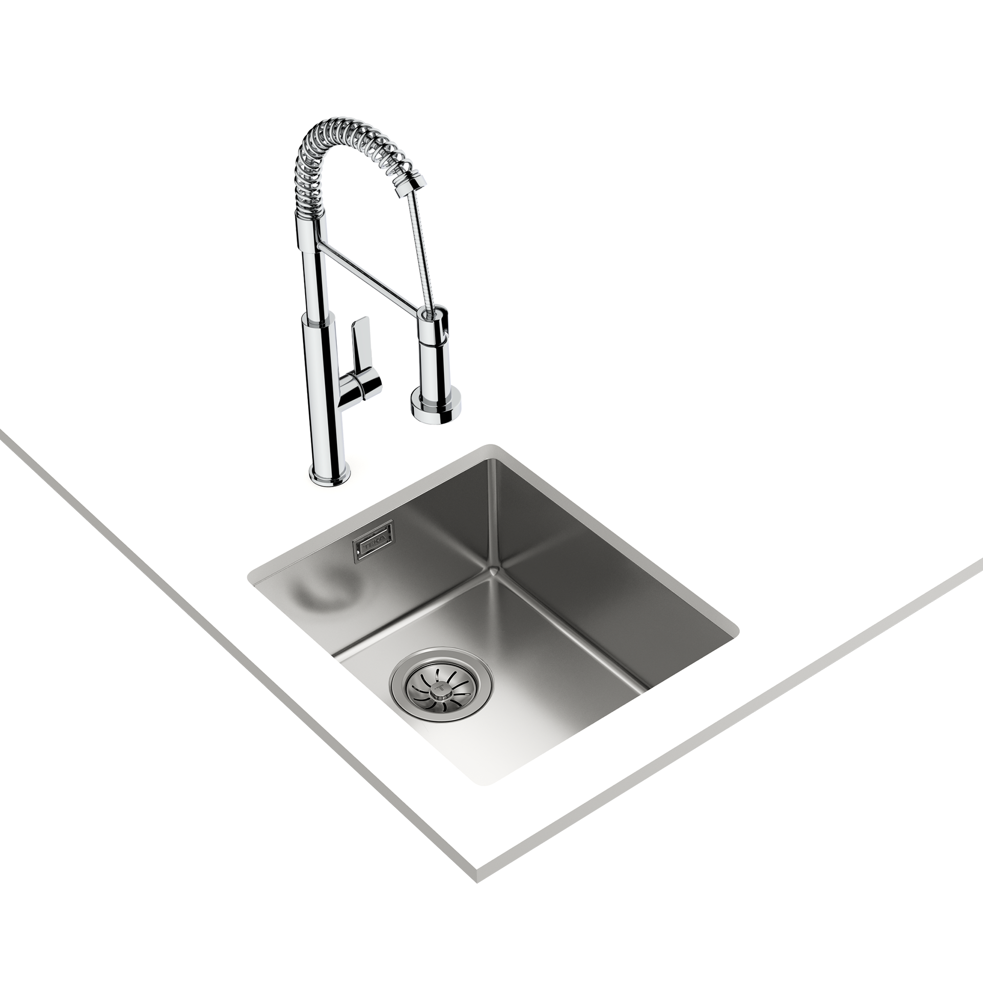 Fregadero Be Linea RS15 34.40 bajo encimera con una cubeta de 34 cm y SilentSmart