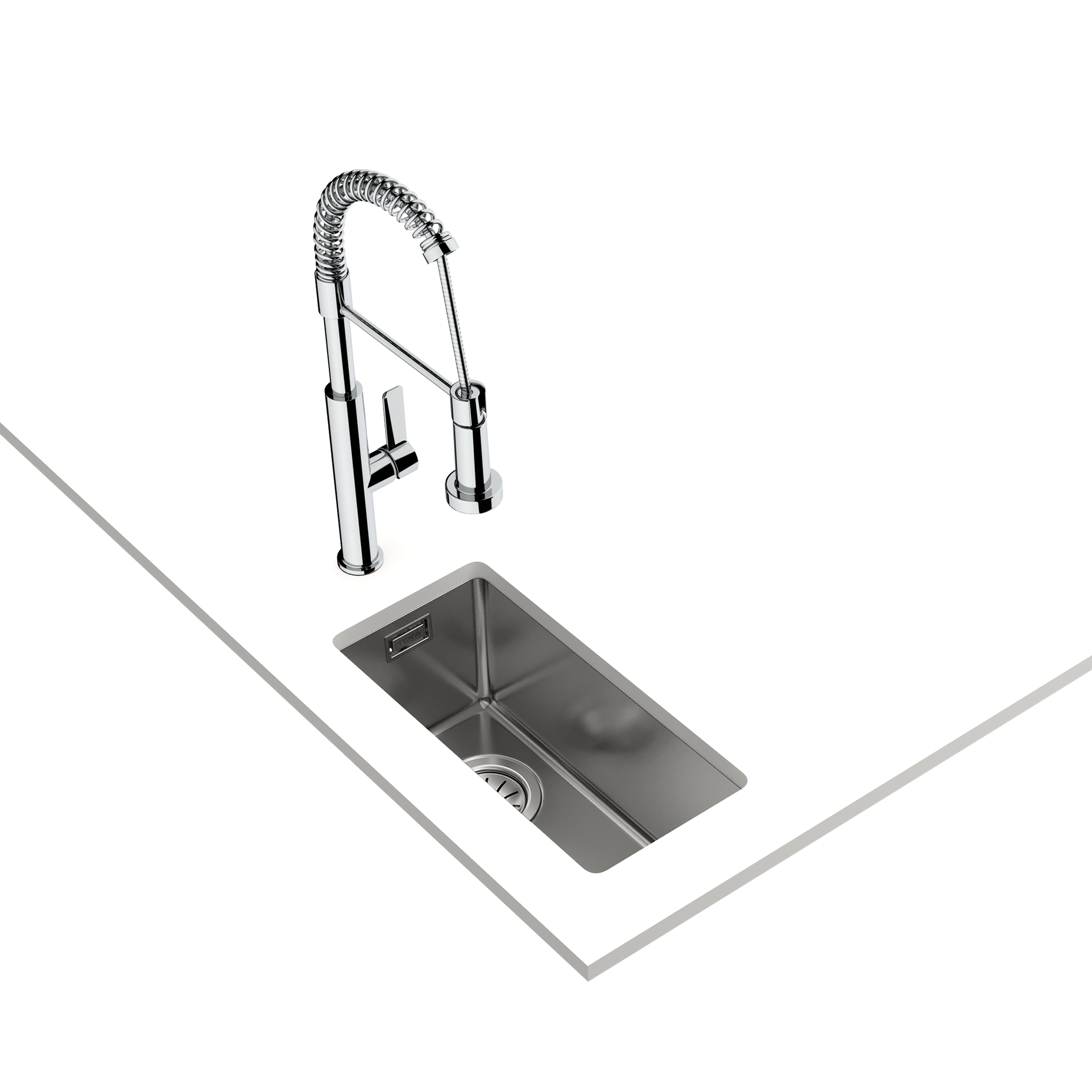 Fregadero bajo encimera Be Linea RS15 18.40 con una cubeta de 18 cm y SilentSmart