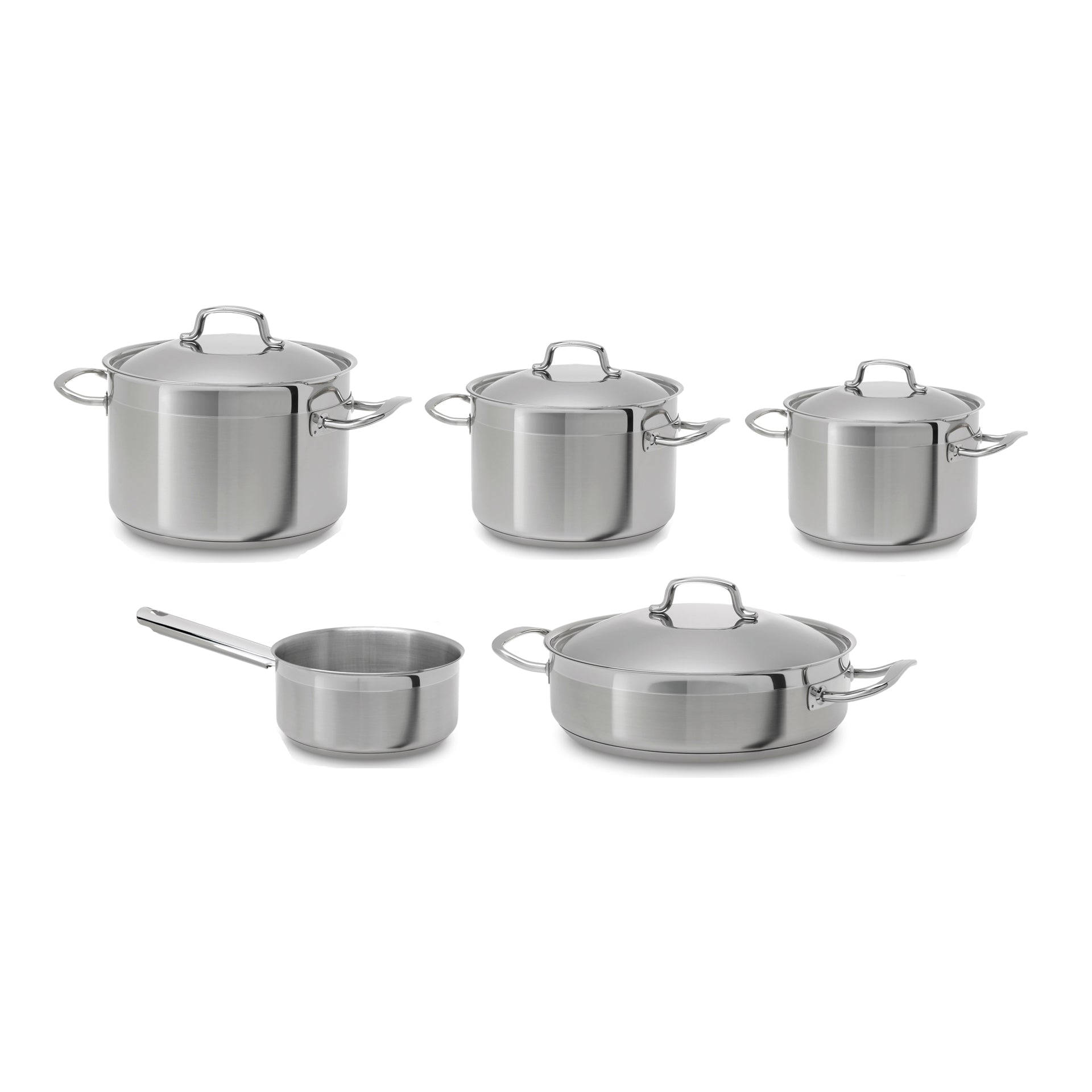 Set de 9 piezas de acero inoxidable apto para todo tipo de placas