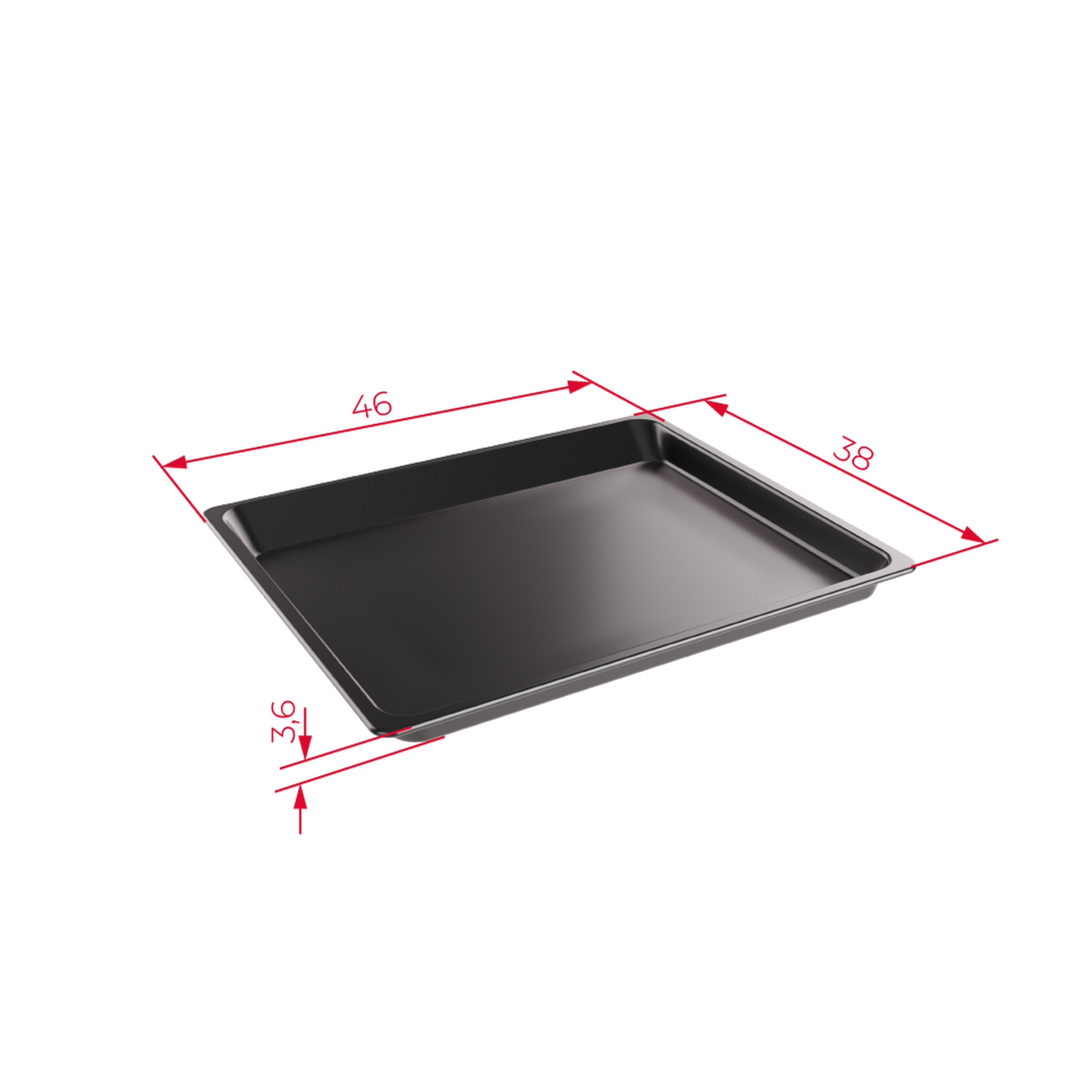 Bandeja de aluminio esmaltado para hornos estándar de 60 cm (2)
