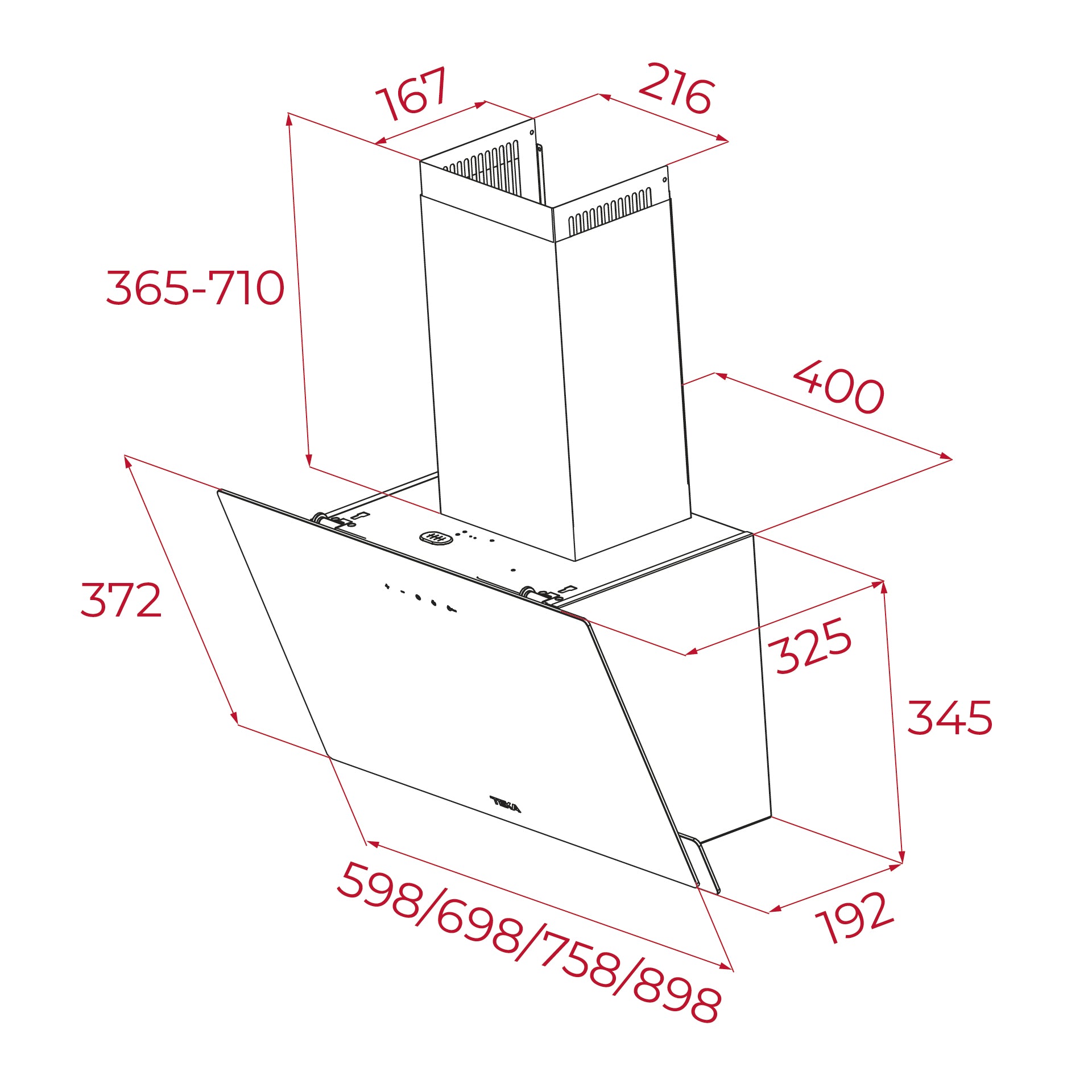 Campana decorativa vertical DVN 64030 TTC de 60 cm con sistema de aspiración perimetral (2)