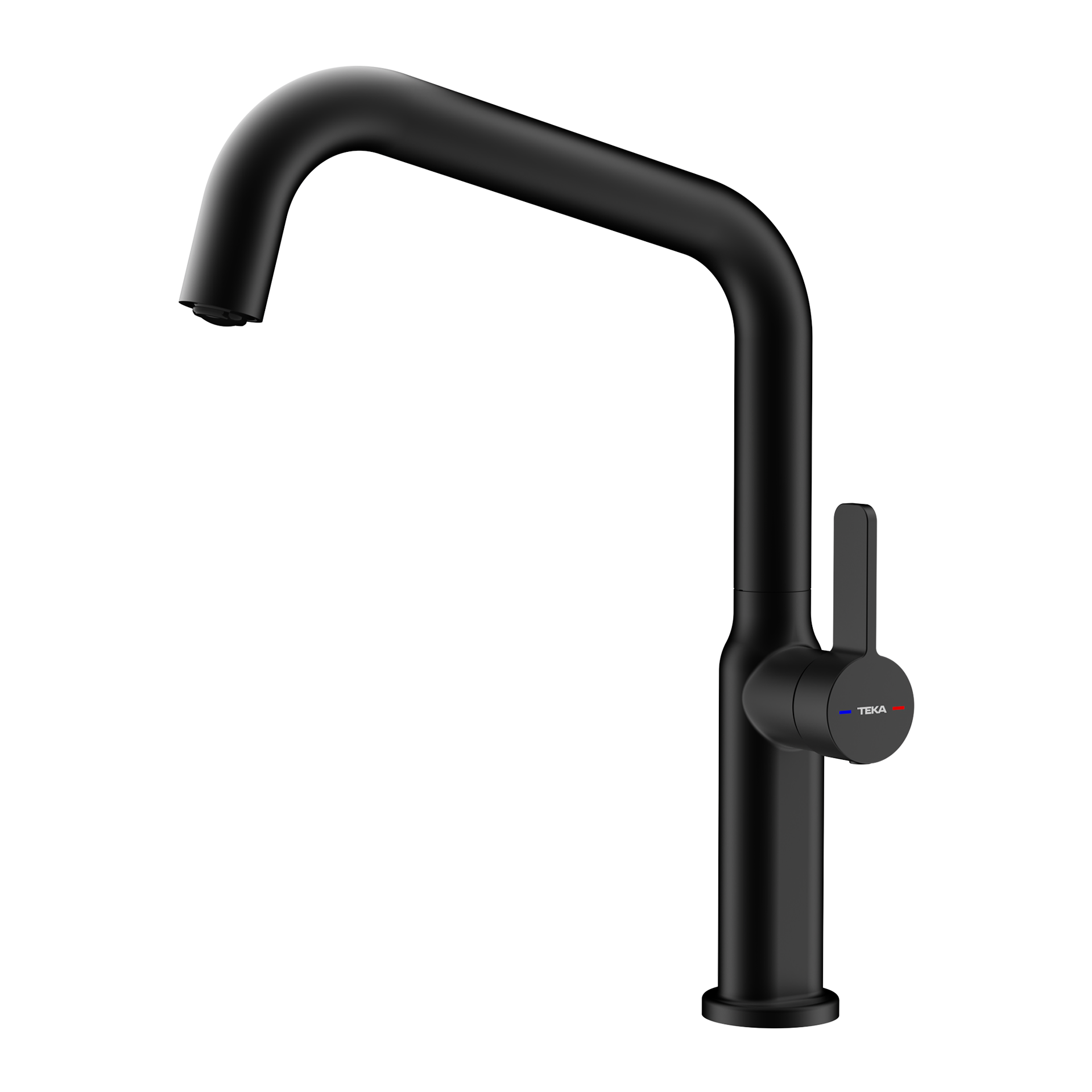 Grifo monomando de cocina OVAL 914 con cuerpo ovalado y tubos de entrada flexibles de 3/8 en acabado negro