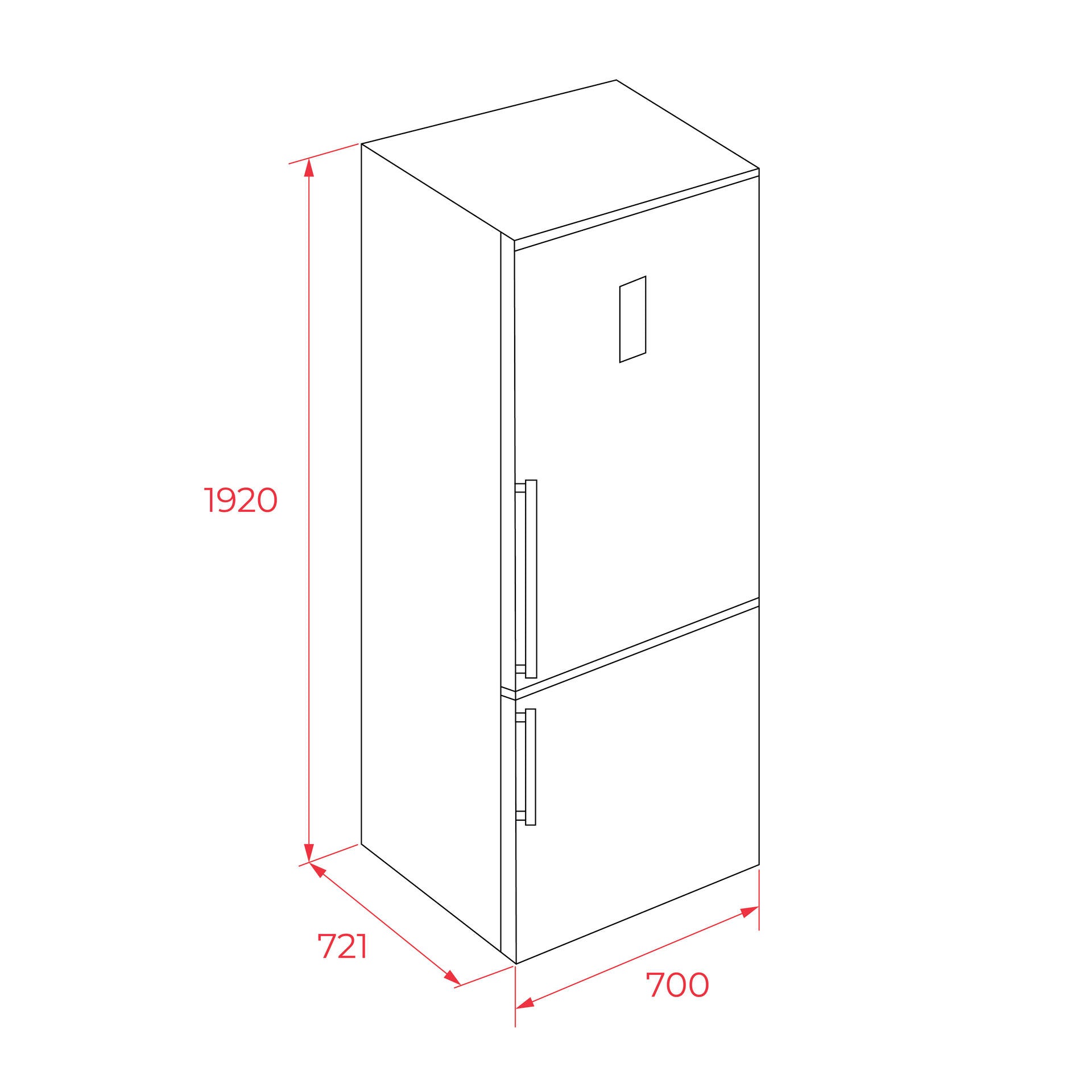 Frigorífico combi RBF 78725 No Frost de gran capacidad 192x70 cm con motor inverter y puerta de cristal (2)