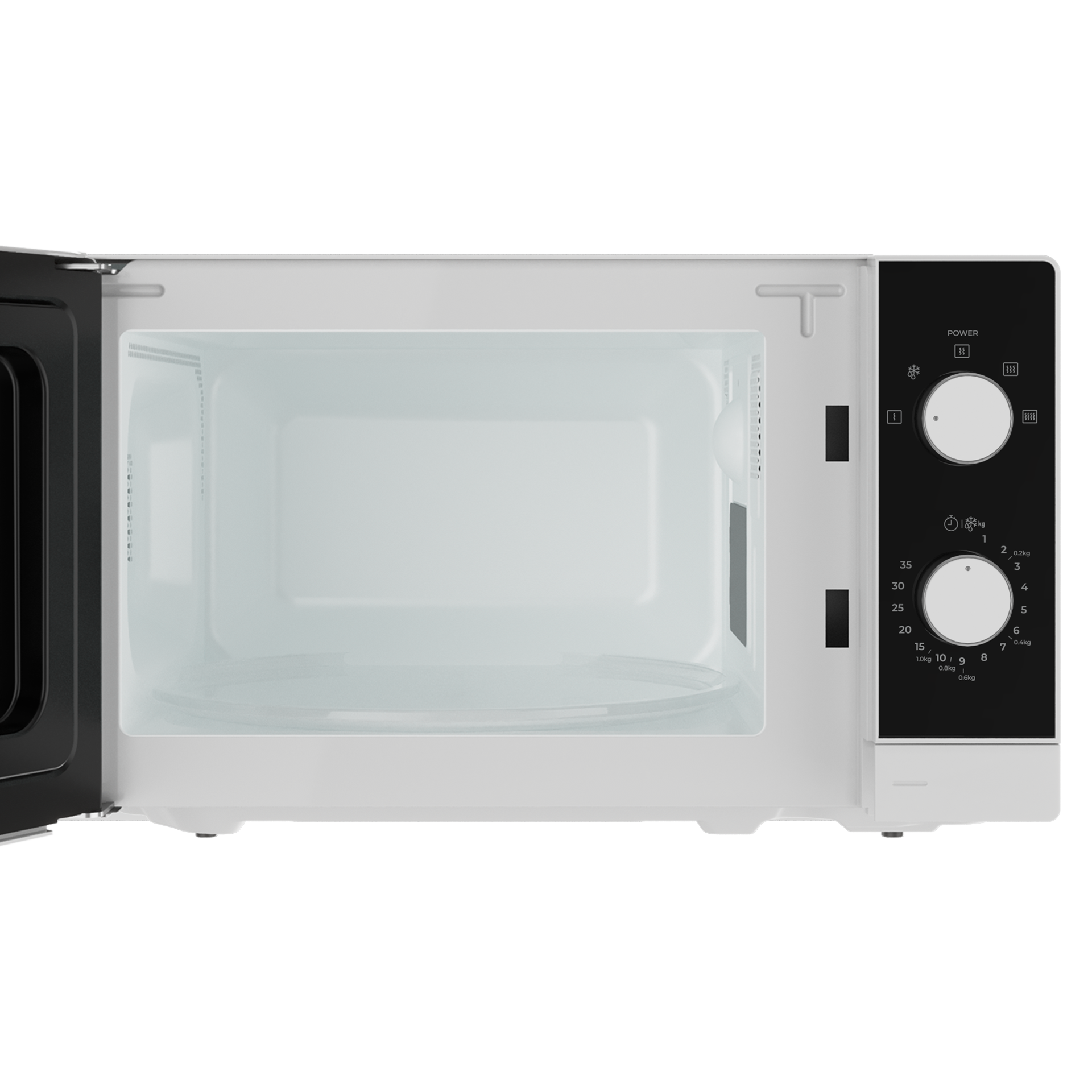 Microondas MW FS20 con control mecánico de libre instalación y 20L (1)