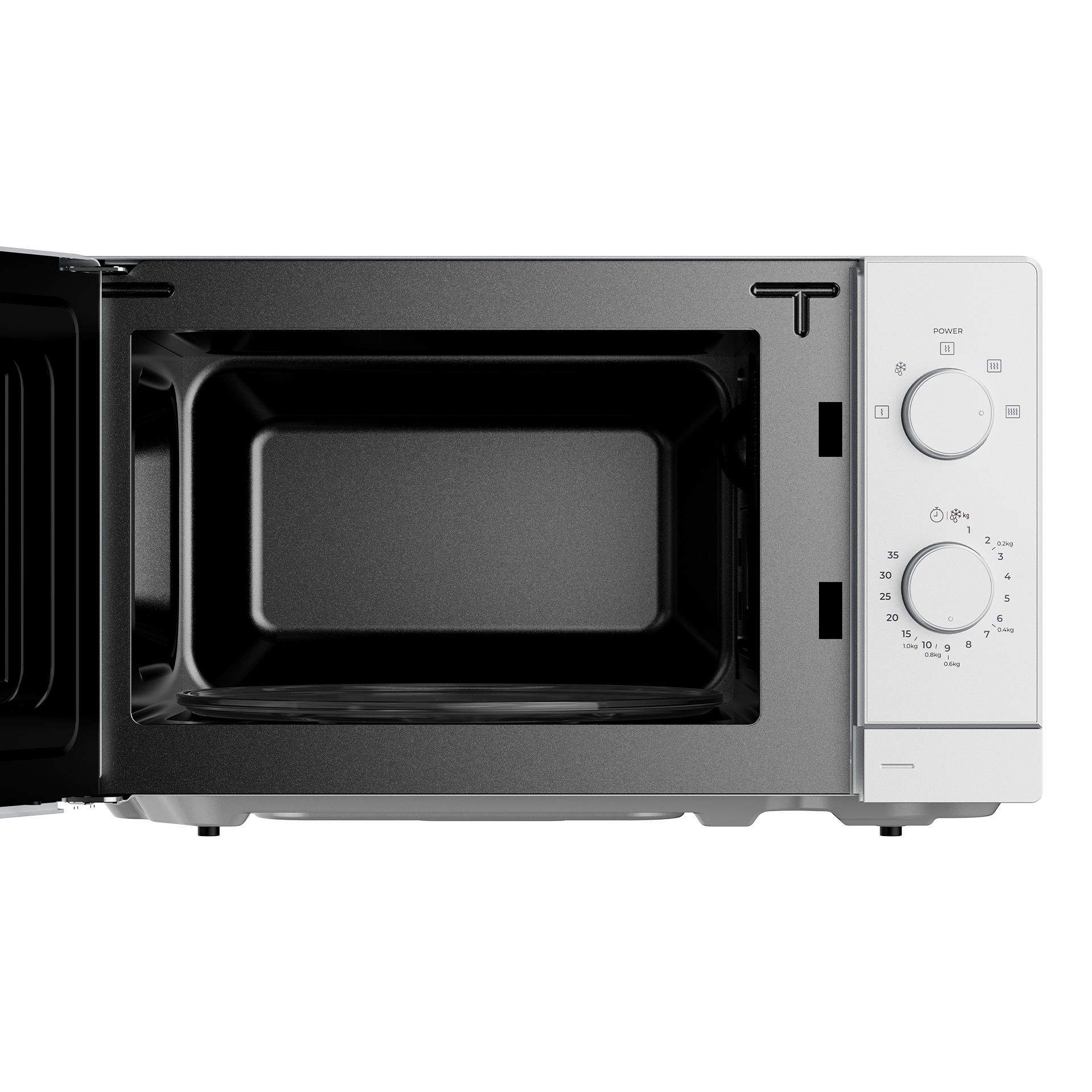 Microondas MW FS20 con control mecánico de libre instalación y 20L (1)