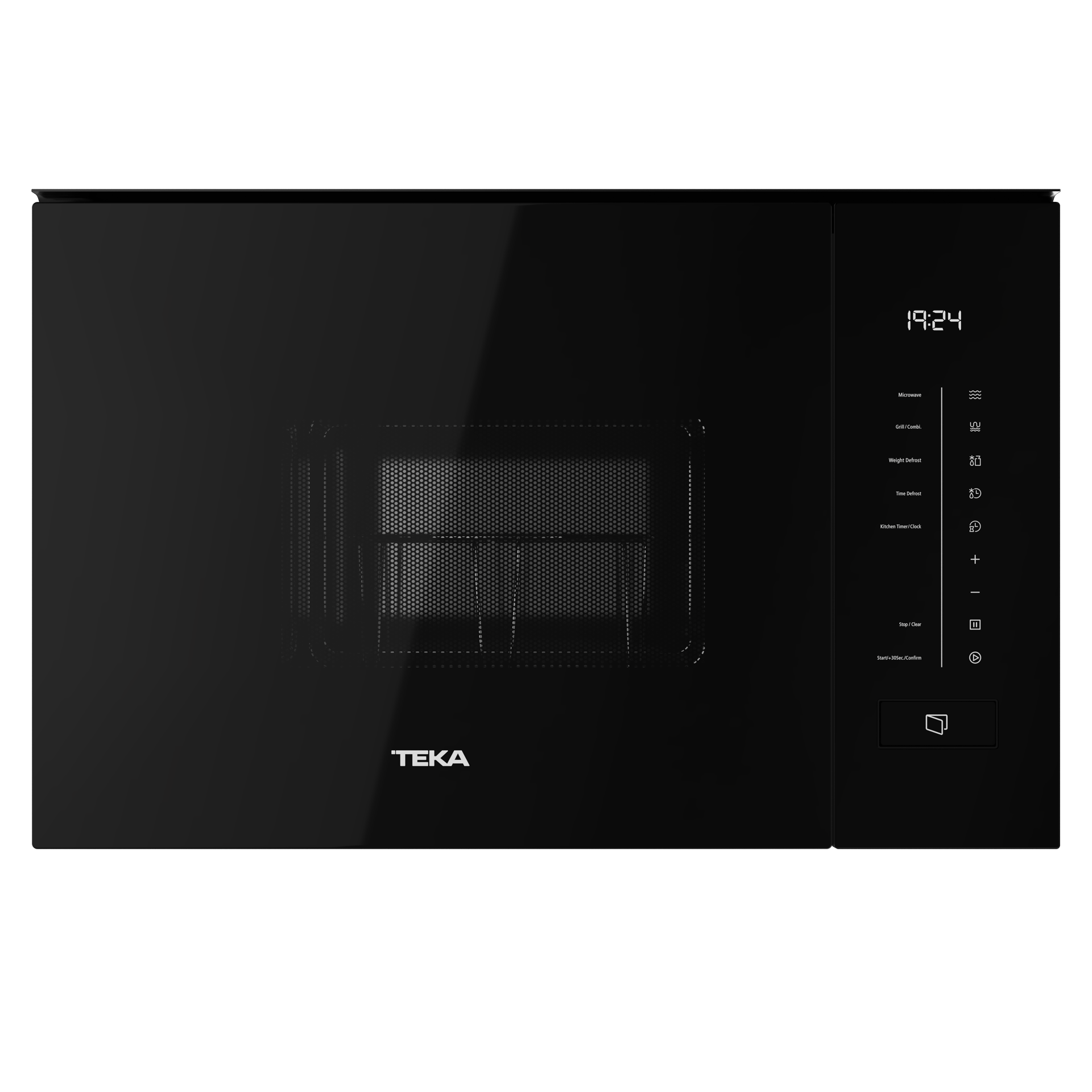 Microondas+grill integrable MLEG 820 FI con plato giratorio integrado en acabado Cristal Full Black