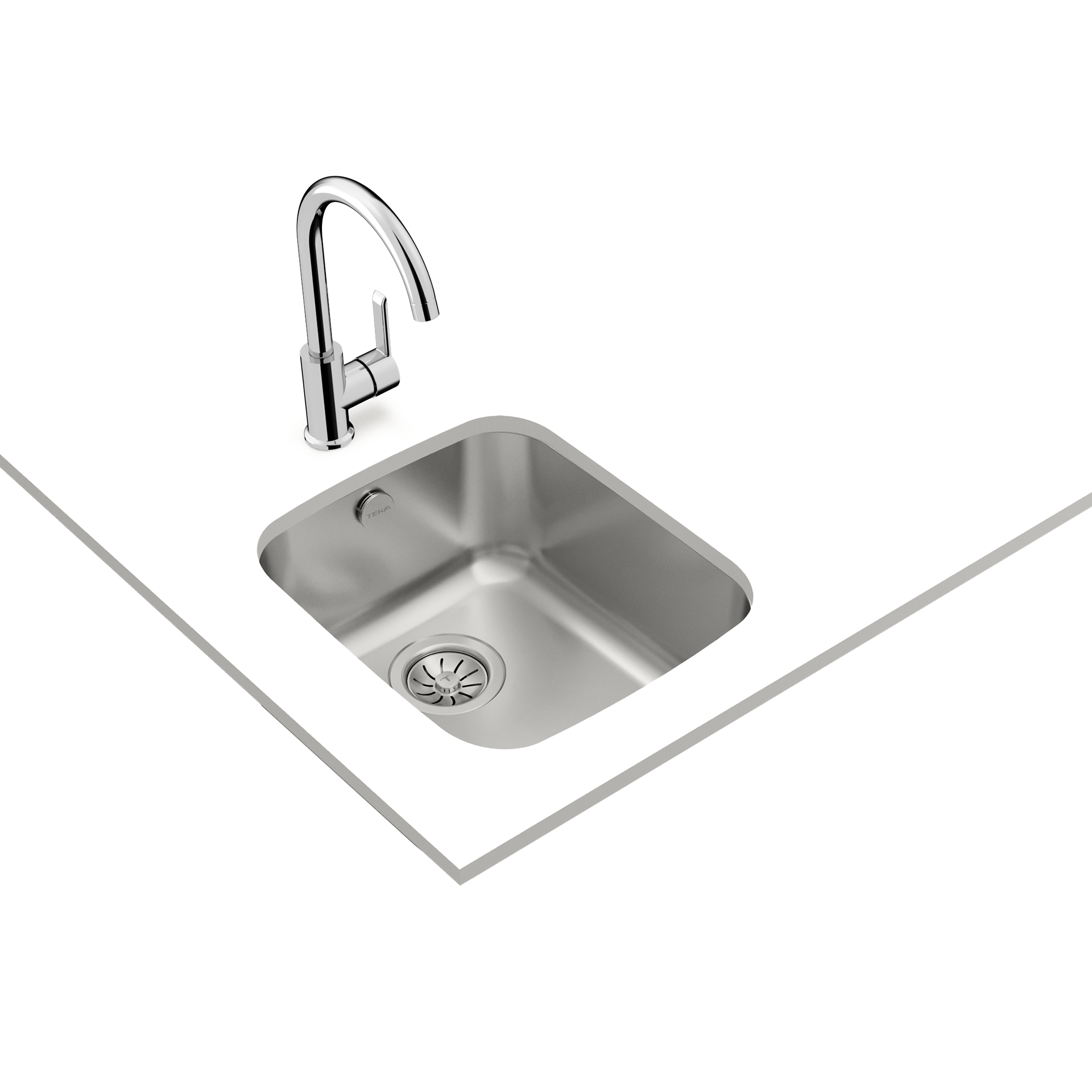 Fregadero BE 34.40 bajo encimera con cubeta de 34 cm