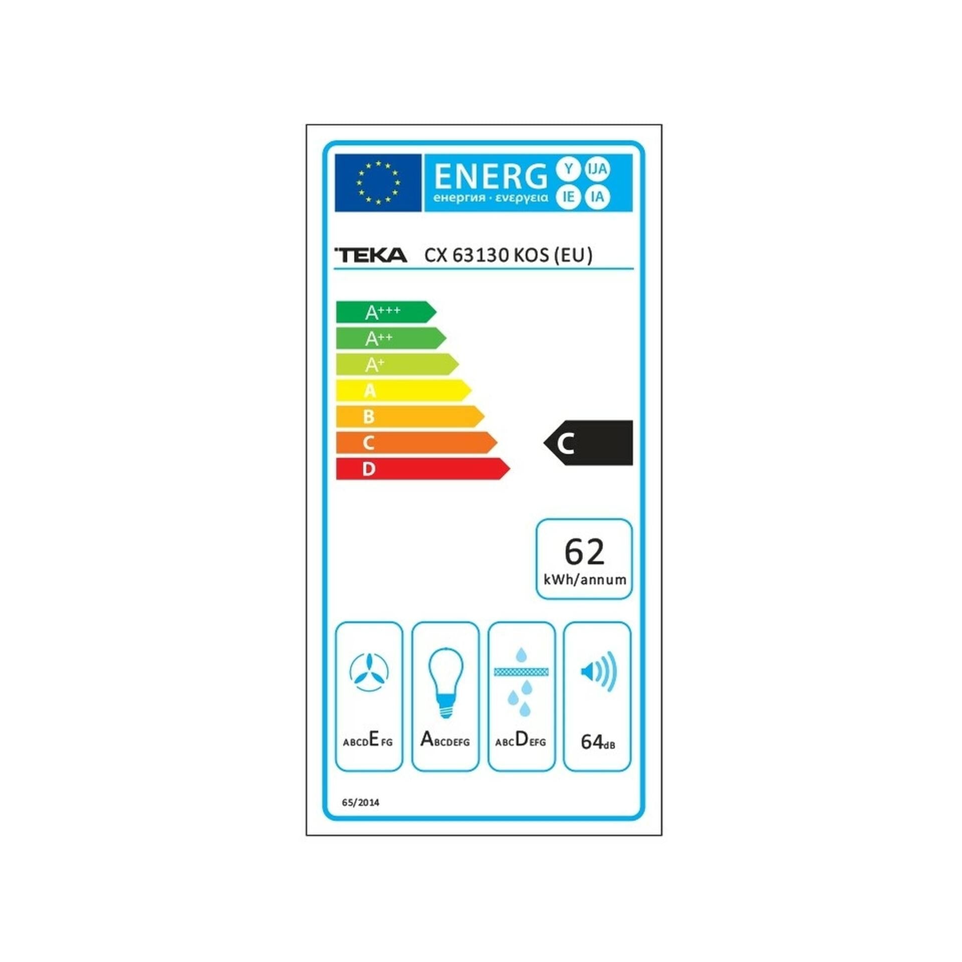 Campana estándar CX 63130 KOS de 60 cm con extracción superior o trasera (3)