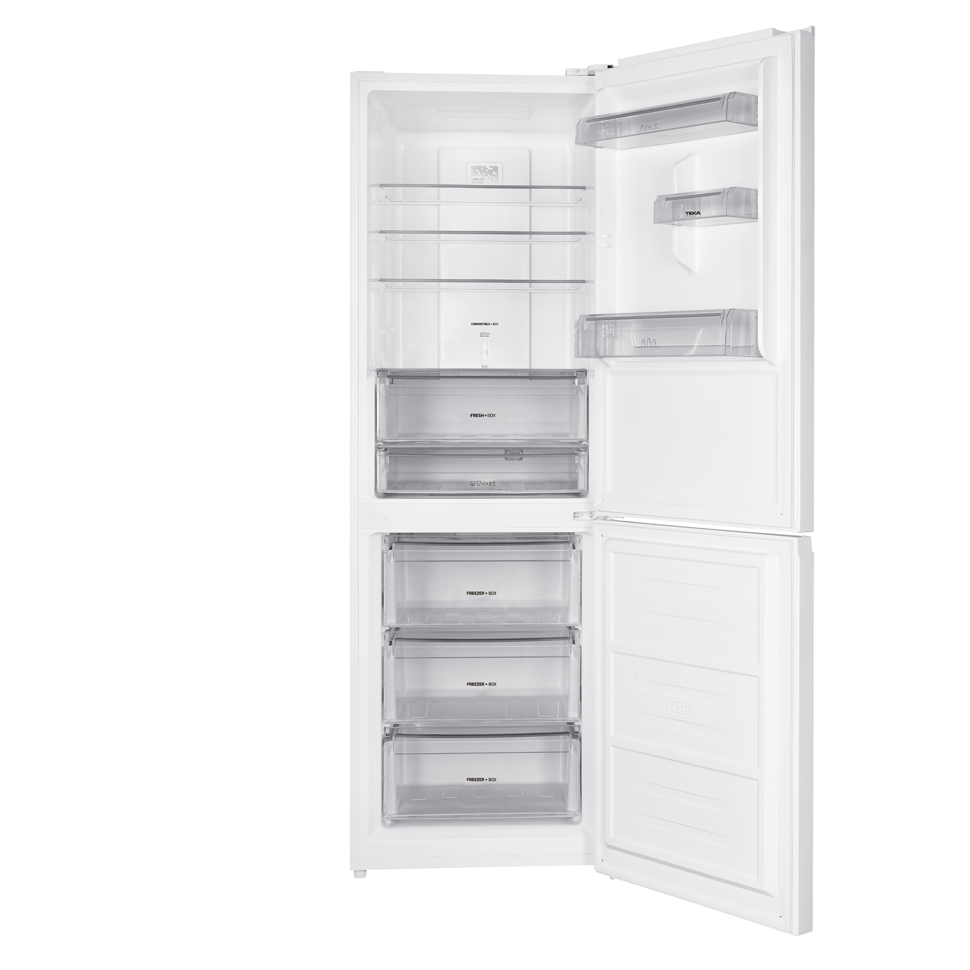 Frigorífico combi RBF 3450 No Frost de 185x60 cm con motor inverter y puerta de cristal (1)