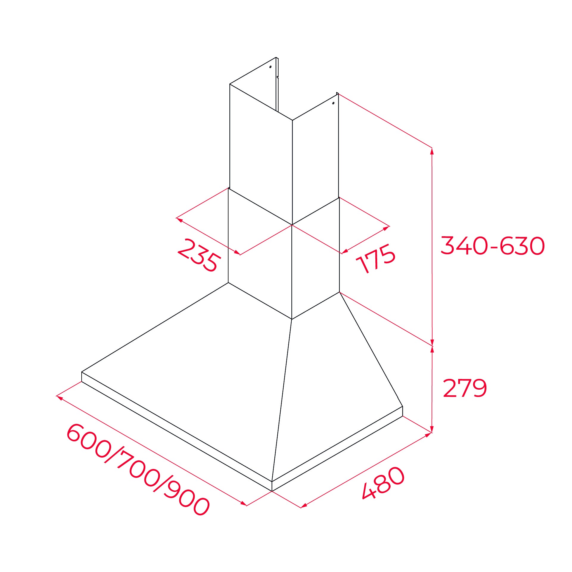 Campana Decorativa Piramidal DBB 90 INOX de 90 cm con 3 velocidades (2)