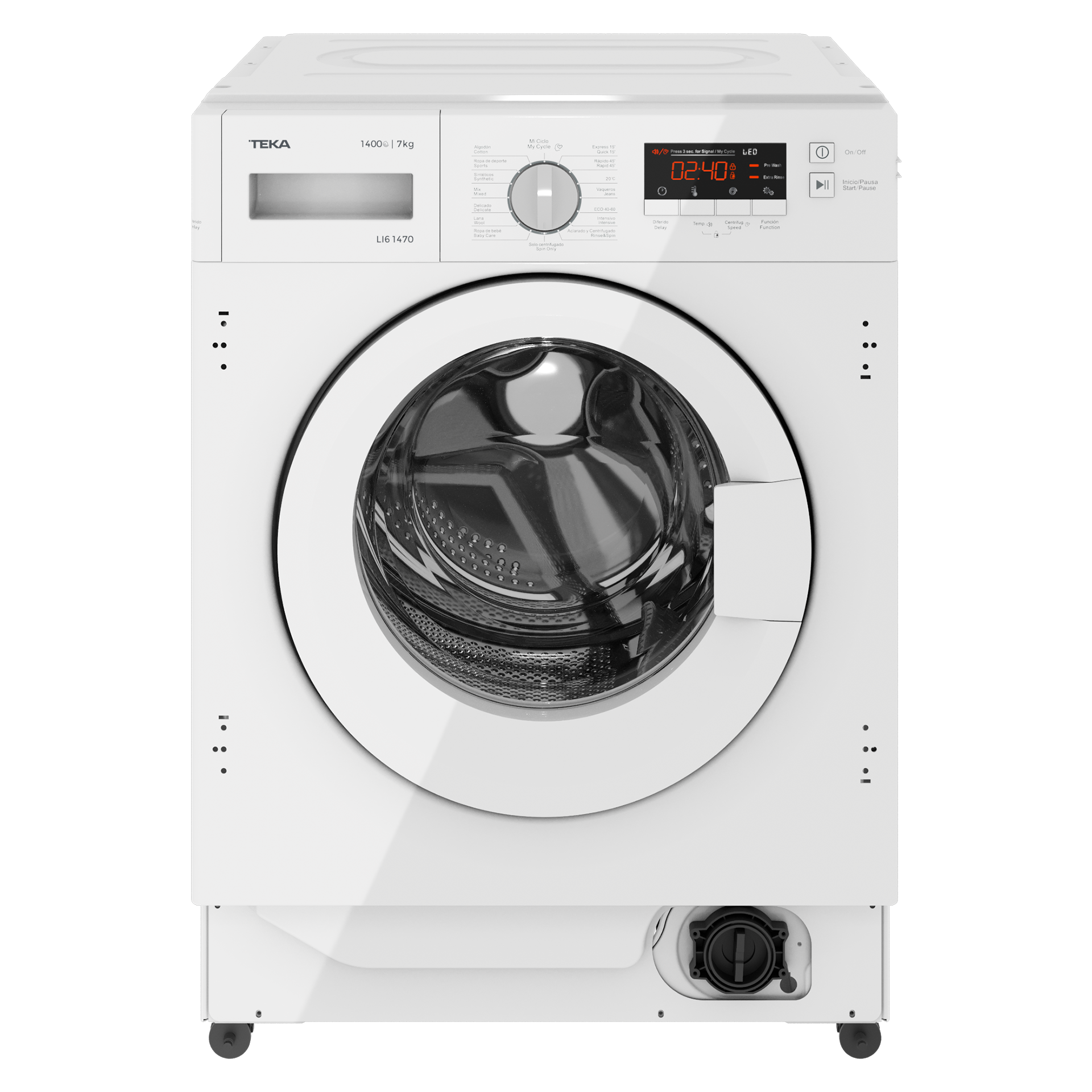 Lavadora de integración LI6 1471 con capacidad de 7 kg y motor Inverter