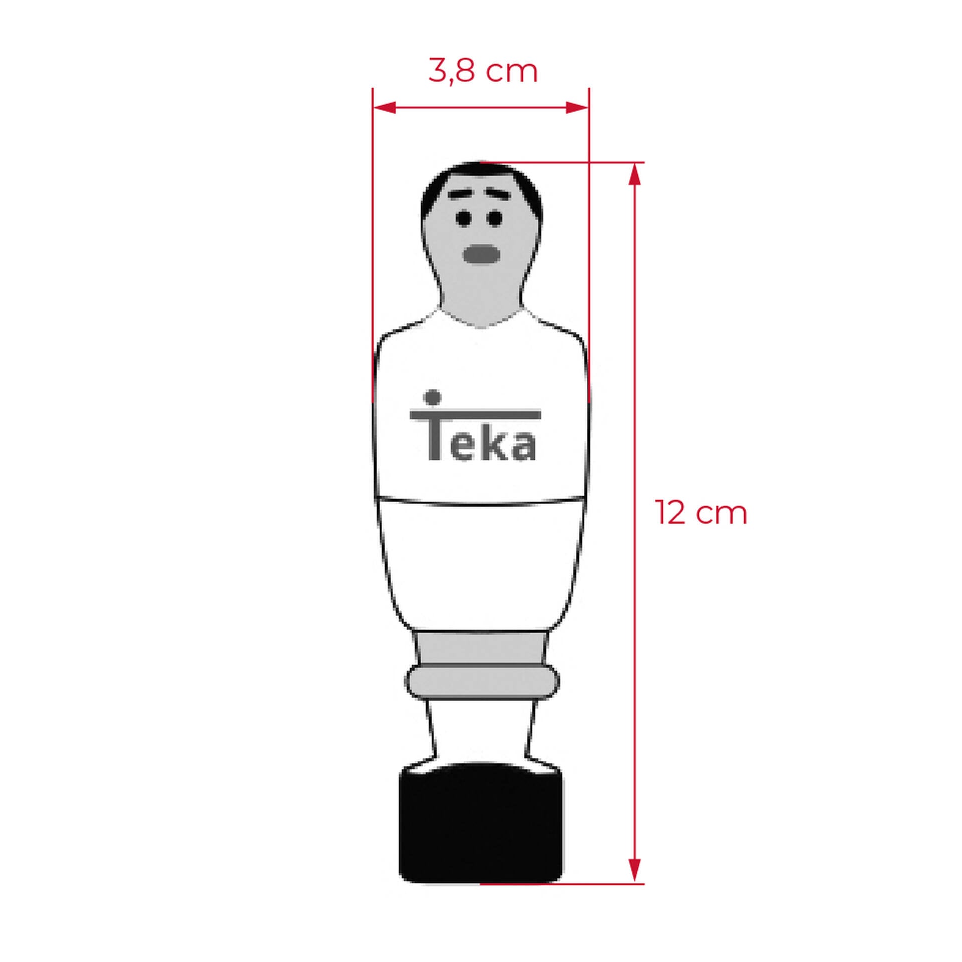 Jugador de futbolín artesanal Teka con imán para frigorífico, Tercera Equipación 98-99 (2)