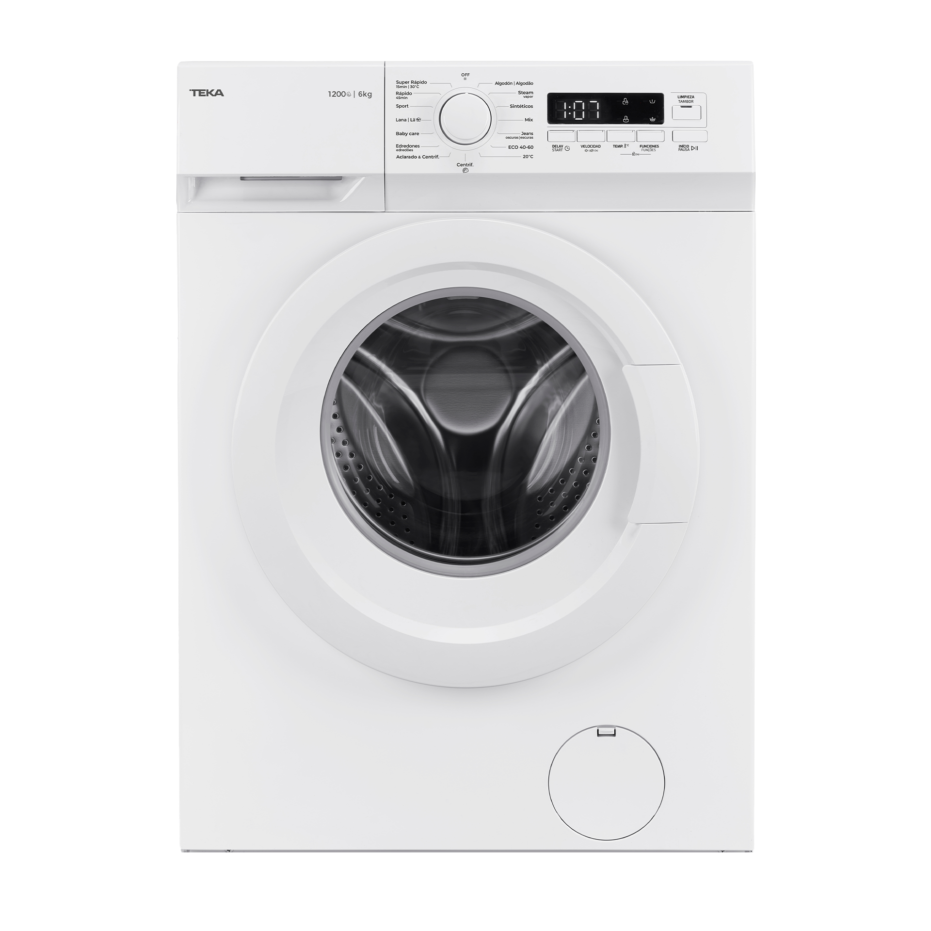 Lavadora de libre instalación WMK 10620 con 15 programas y capacidad de lavado de 6 kg