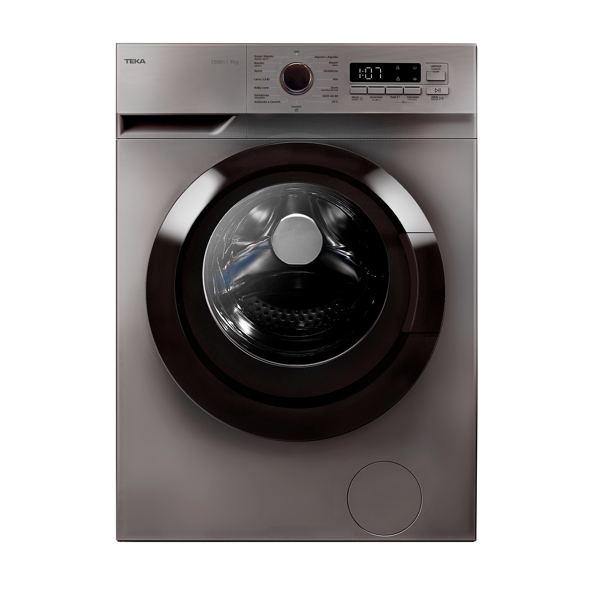 Lavadora WMK 4074 de libre instalación con Motor Inverter, 15 programas y capacidad de lavado de 7 kg