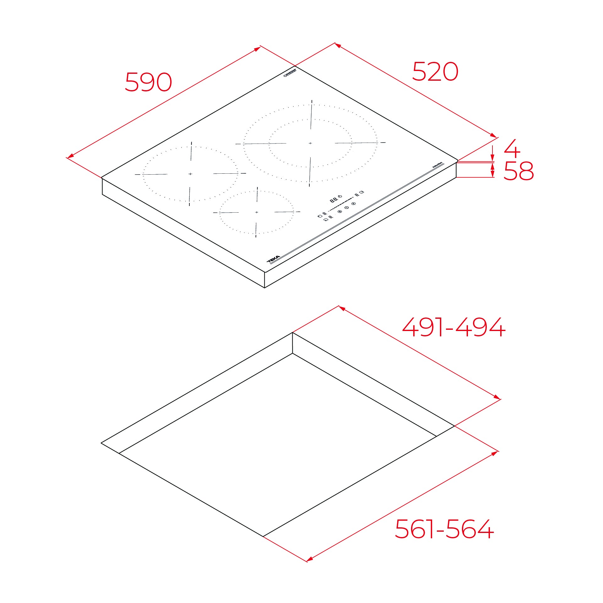 Placa de Inducción IBC 63110 SSM de 60 cm con Touch control MonoSlider y 3 zonas de cocción (2)
