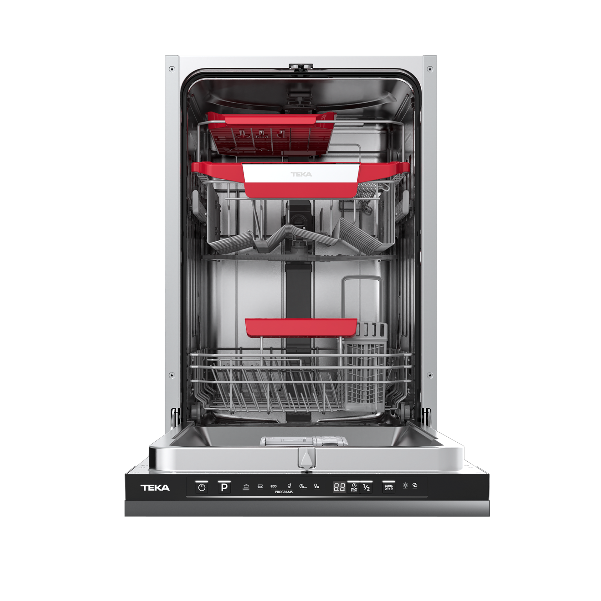 Lavavajillas integrable DFI 44850 con capacidad de 10 cubiertos, puerta deslizante y bandeja deslizante Extra Tray (1)