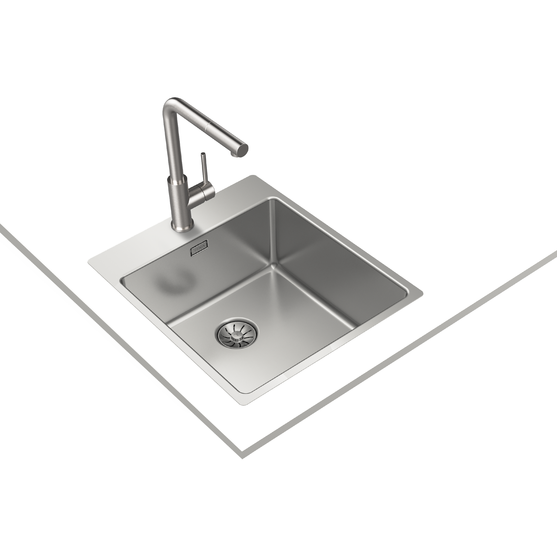 Fregadero ForLine RS15 40.40 de acero inoxidable con una cubeta de 40cm