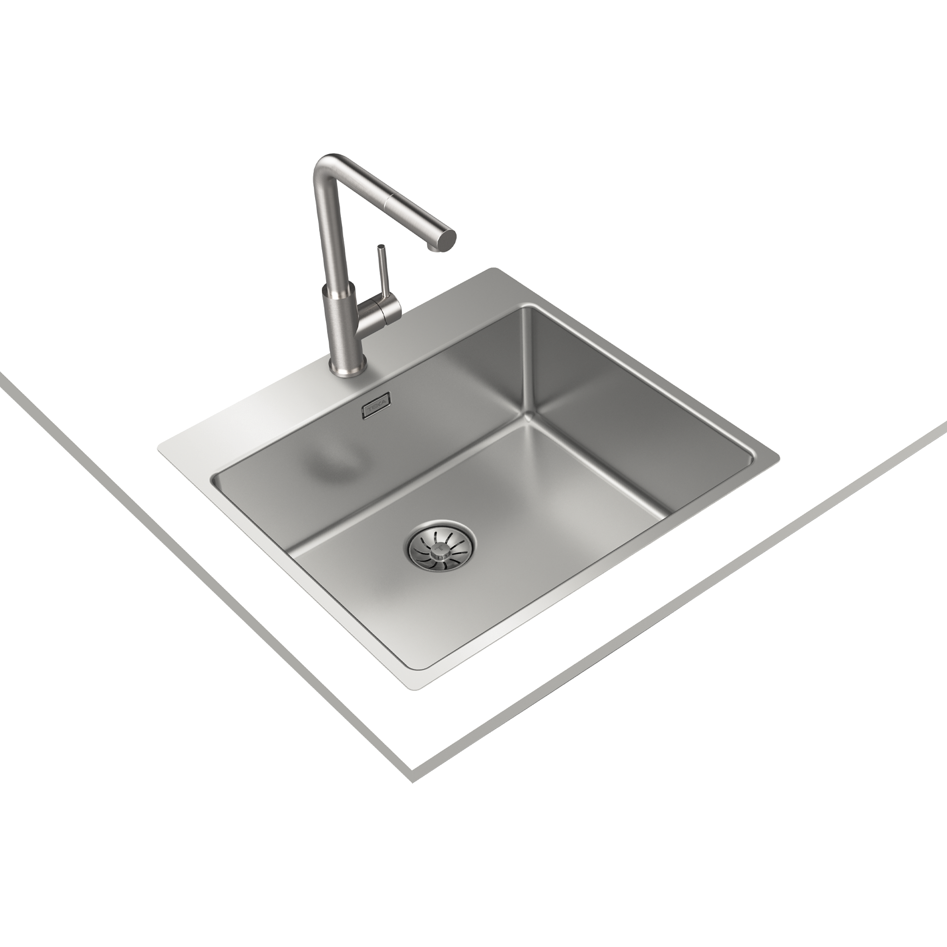 Fregadero ForLine RS15 50.40 de acero inoxidable con una cubeta de 50cm
