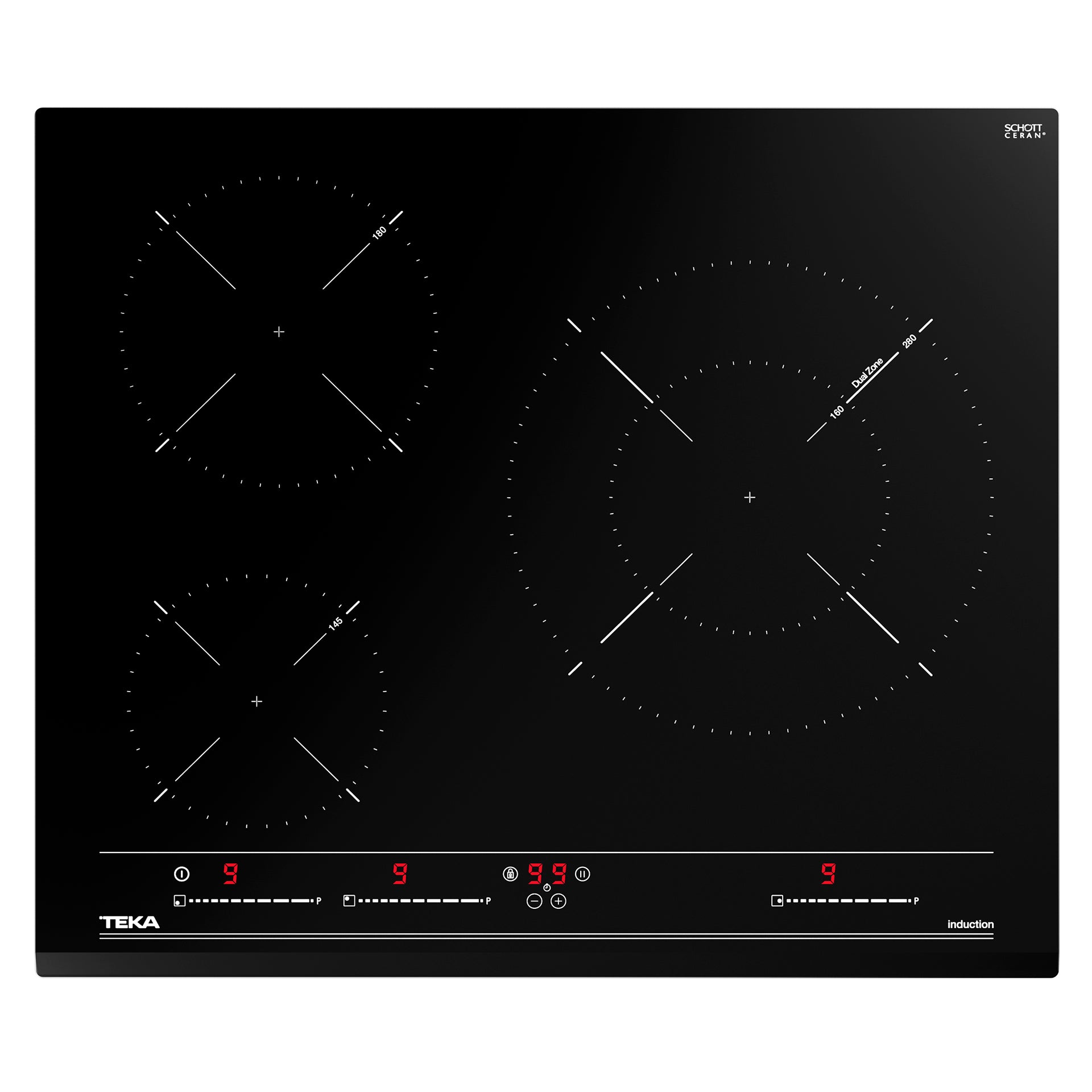 Placa de inducción Multislider IZC 63015 MSS de 60cm con 3 zonas de cocción