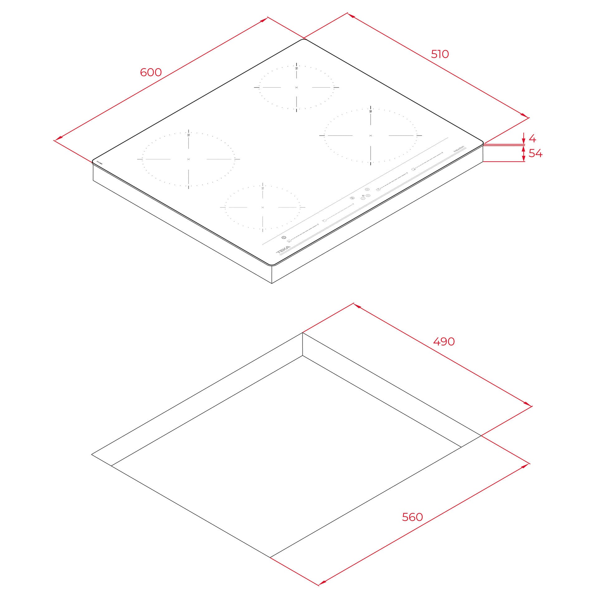 Placa de inducción Multislider IZC 64010 MSS de 60cm con 4 zonas de cocción (2)