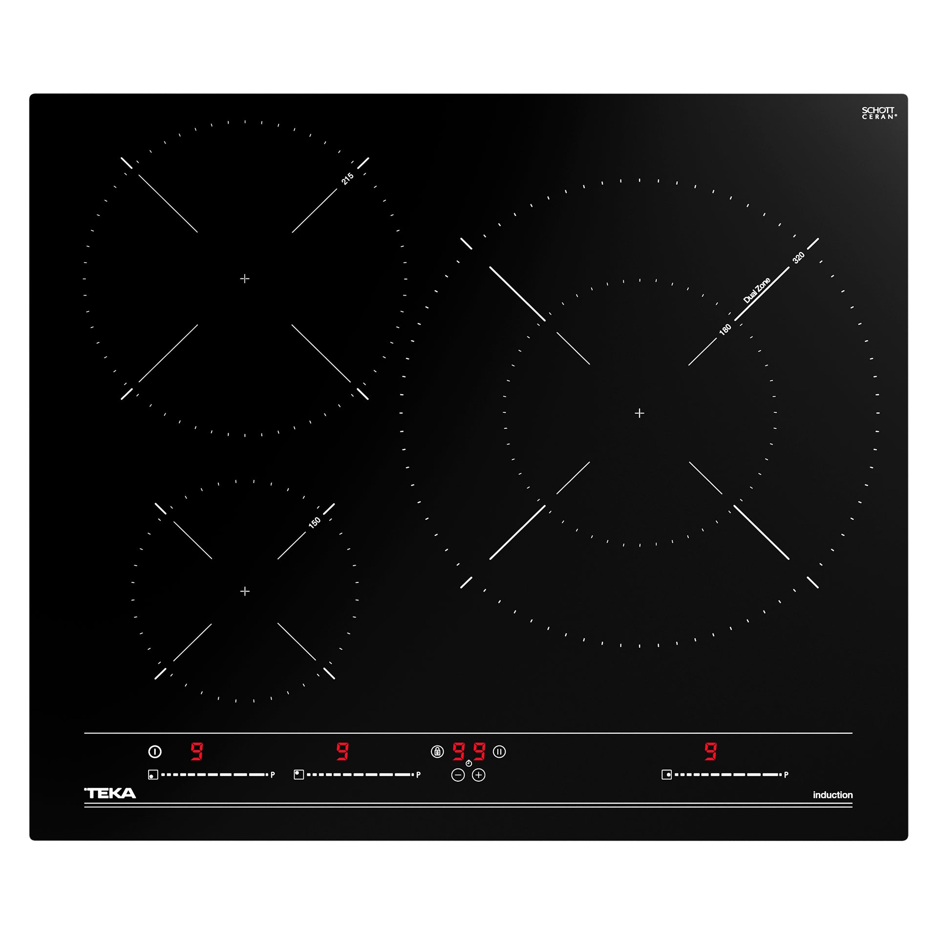 Placa de inducción IBC 63320 MSS Uban Colors Edition con superficie de vitrocerámica y control táctil MultiSlider