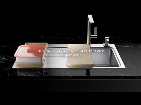 Fregadero encastrado Zenit RS15 con escurridor a la izquierda, cubeta de 40 cm y SilentSmart (4)