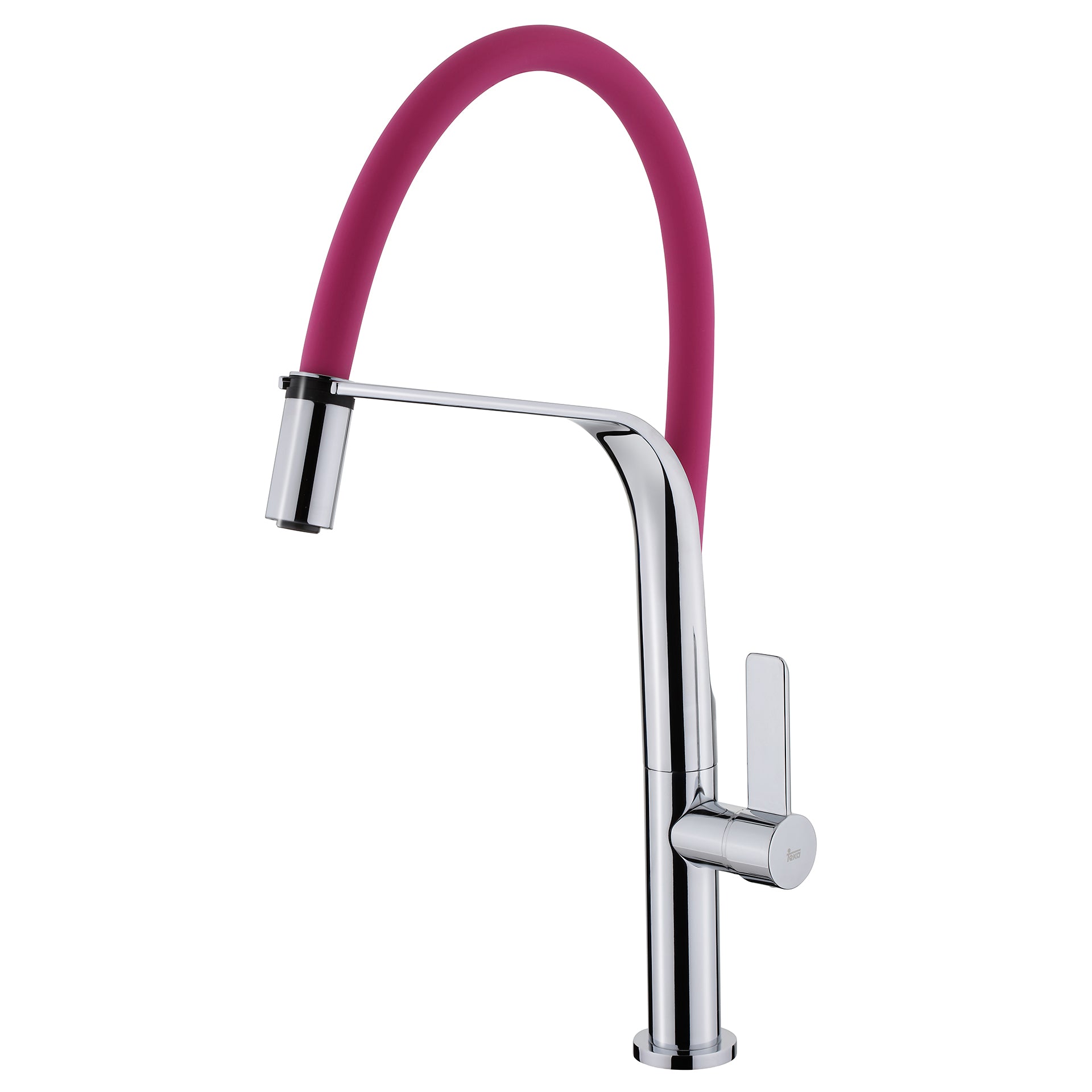 Grifo de cocina monomando FO 997 con caño alto flexible de color rosado